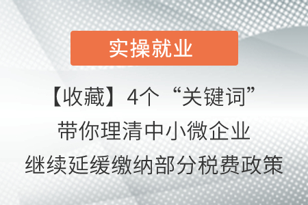 【收藏】4個“關鍵詞”帶你理清中小微企業(yè)繼續(xù)延緩繳納部分稅費政策