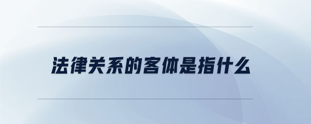 法律關系的客體是指什么