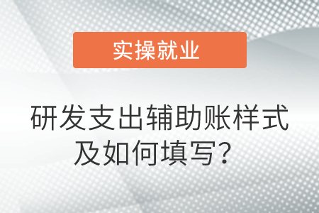 研發(fā)支出輔助賬樣式及如何填寫？