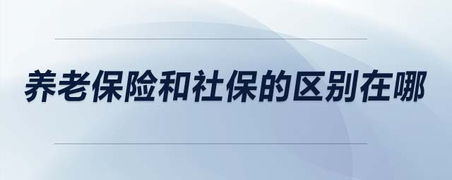 養(yǎng)老保險和社保的區(qū)別在哪