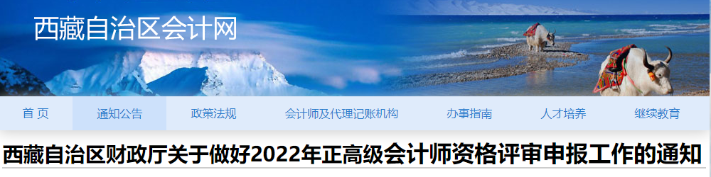 西藏2022年正高級(jí)會(huì)計(jì)師評(píng)審申報(bào)工作的通知