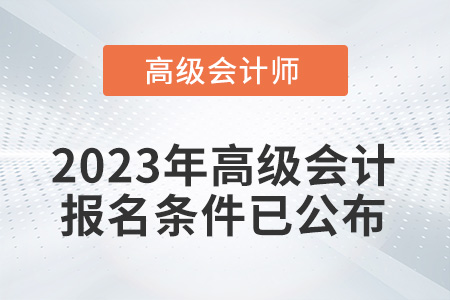 2023年高級(jí)會(huì)計(jì)師考試報(bào)名條件已公布！