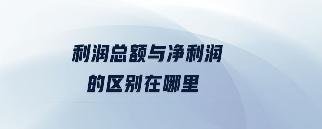 利潤(rùn)總額與凈利潤(rùn)的區(qū)別在哪里