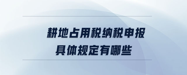 耕地占用稅納稅申報具體規(guī)定有哪些