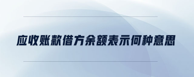 應(yīng)收賬款借方余額表示何種意思