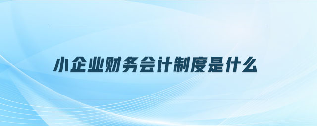 小企業(yè)財務(wù)會計制度是什么