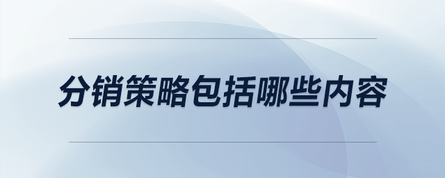 分銷策略包括哪些內(nèi)容