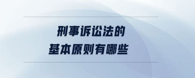 刑事訴訟法的基本原則有哪些