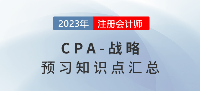 2023年注會《戰(zhàn)略》預(yù)習(xí)知識點(diǎn)搶先學(xué)