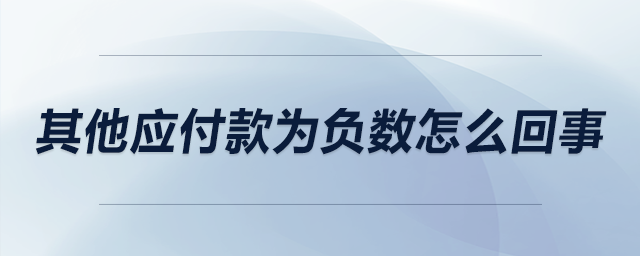 其他應(yīng)付款為負(fù)數(shù)怎么回事