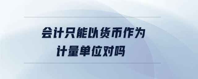 會計只能以貨幣作為計量單位對嗎