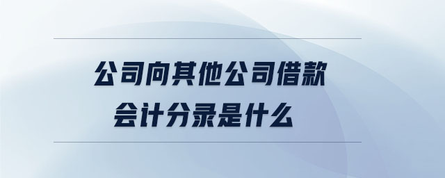 公司向其他公司借款會計分錄是什么