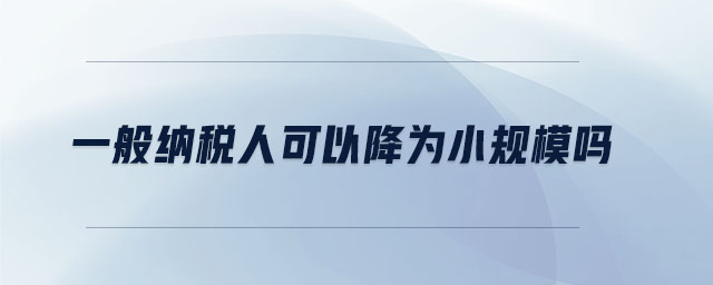 一般納稅人可以降為小規(guī)模嗎