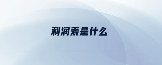 利潤表是什么