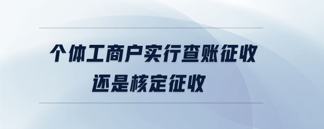 個(gè)體工商戶實(shí)行查賬征收還是核定征收