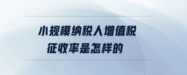 小規(guī)模納稅人增值稅征收率是怎樣的