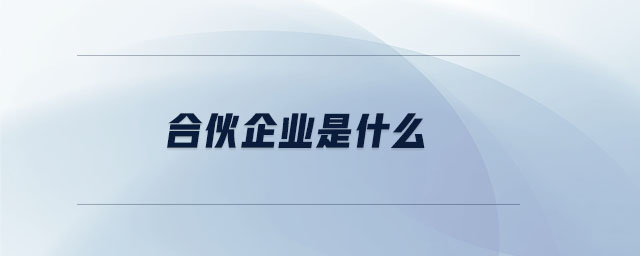 合伙企業(yè)是什么