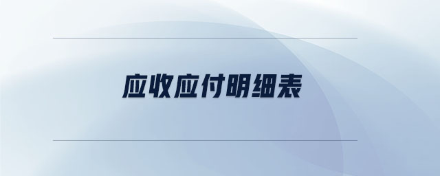 應收應付明細表