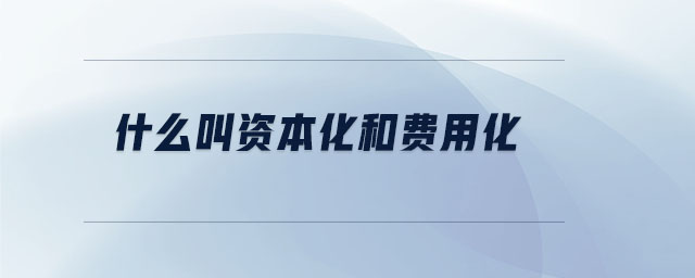 什么叫資本化和費(fèi)用化