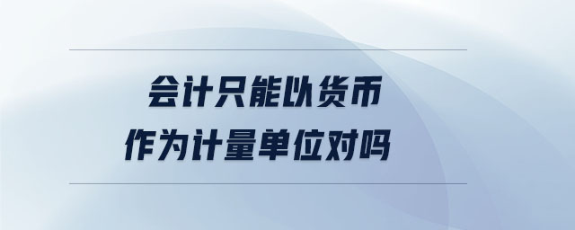 會(huì)計(jì)只能以貨幣作為計(jì)量單位對嗎