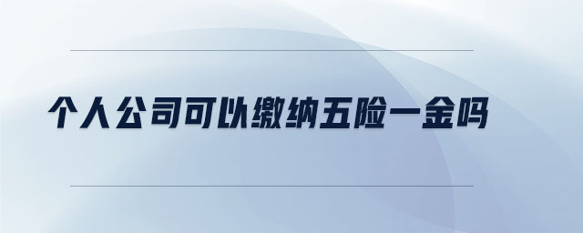 個人公司可以繳納五險一金嗎