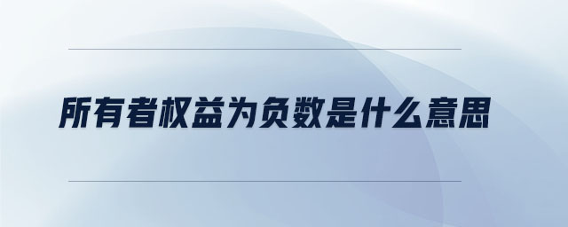 所有者權(quán)益為負(fù)數(shù)是什么意思