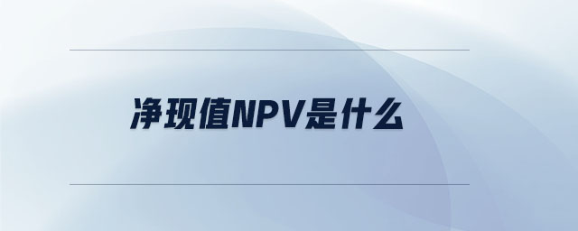 凈現(xiàn)值NPV是什么