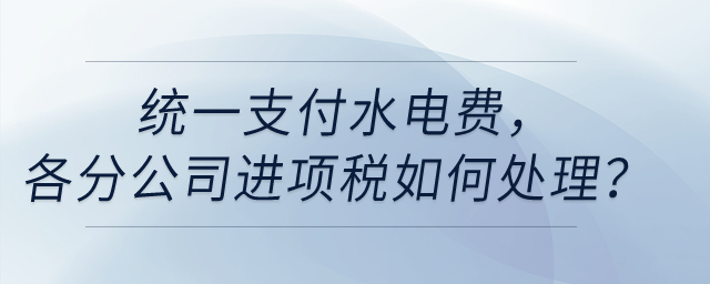 統(tǒng)一支付水電費，各分公司進項稅如何處理,？