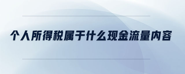 個(gè)人所得稅屬于什么現(xiàn)金流量內(nèi)容