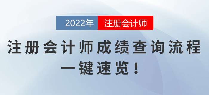 2022年注冊會計師成績查詢流程,，一鍵速覽！