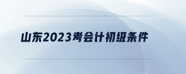 山東2023考會計初級條件