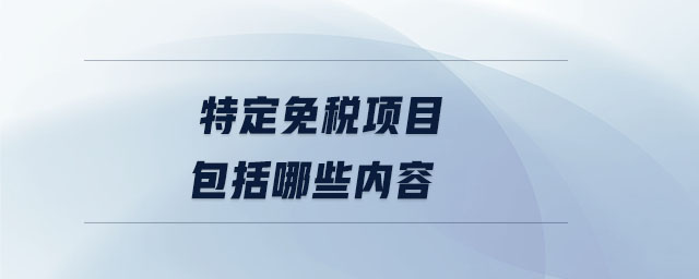 特定免稅項目包括哪些內(nèi)容