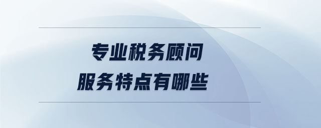 專業(yè)稅務(wù)顧問(wèn)服務(wù)特點(diǎn)有哪些