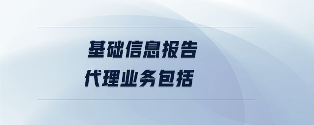 基礎(chǔ)信息報(bào)告代理業(yè)務(wù)包括