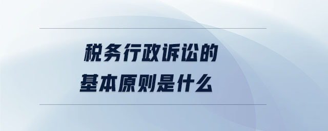 稅務行政訴訟的基本原則是什么