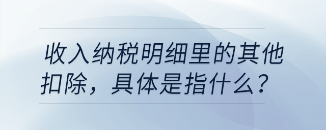 我的收入納稅明細里顯示有其他扣除，具體是指什么呢,？