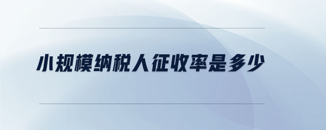 小規(guī)模納稅人征收率是多少