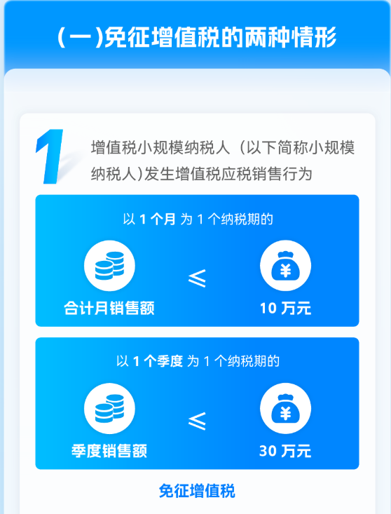 免征增值稅情形