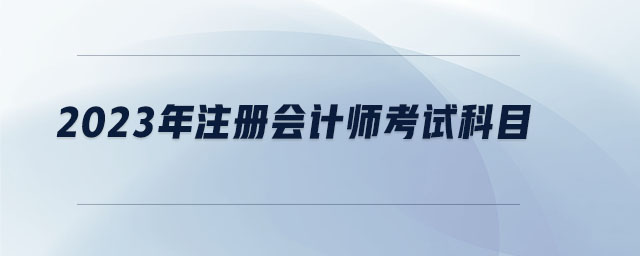 2023年注冊會計(jì)師考試科目