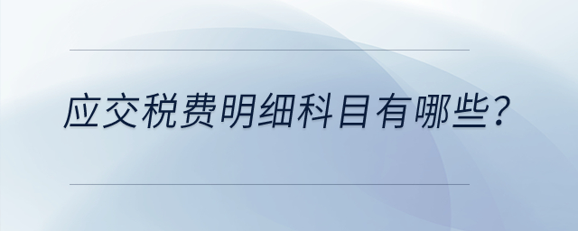 應(yīng)交稅費(fèi)明細(xì)科目有哪些,？
