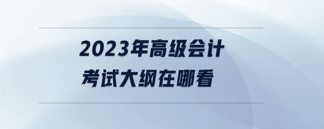 2023年高級(jí)會(huì)計(jì)考試大綱在哪看