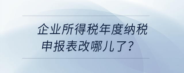 企業(yè)所得稅年度納稅申報(bào)表改哪兒了,？