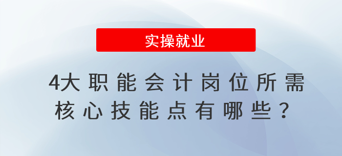 4大職能會計崗位所需核心技能點有哪些,？