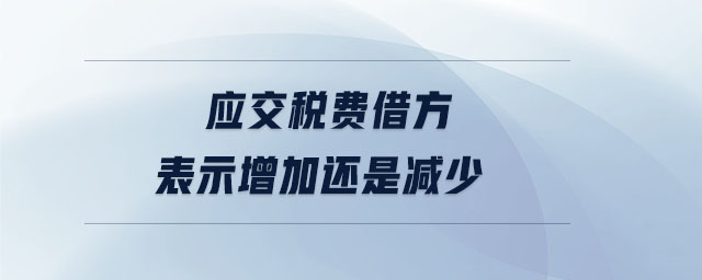 應(yīng)交稅費(fèi)借方表示增加還是減少