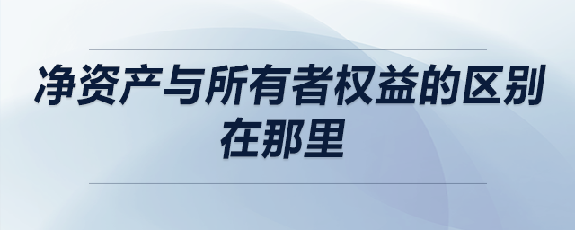 凈資產(chǎn)與所有者權(quán)益的區(qū)別在那里