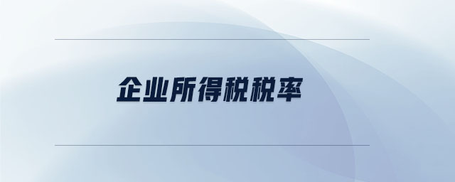 企業(yè)所得稅稅率