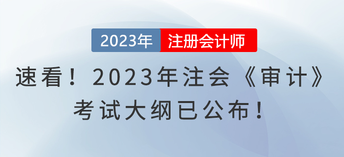 速看,！2023年注會(huì)《審計(jì)》考試大綱已公布,！