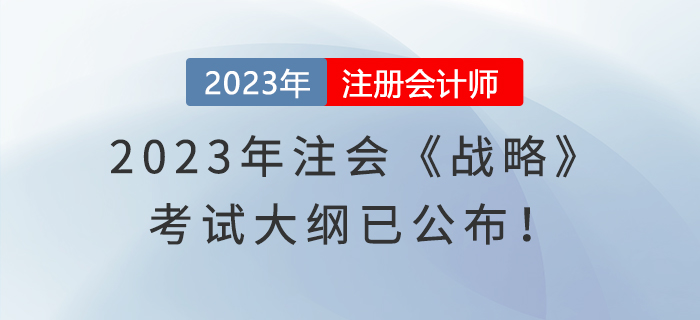 2023年注會《戰(zhàn)略》考試大綱已公布！速覽,！