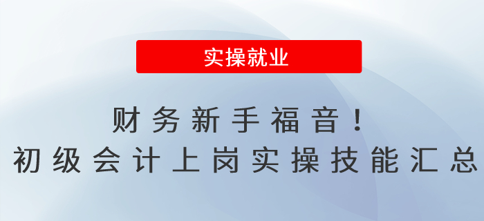 財(cái)務(wù)新手福音！初級(jí)會(huì)計(jì)上崗實(shí)操技能匯總