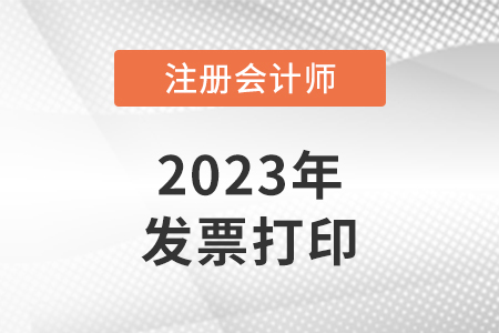 2023年注冊(cè)會(huì)計(jì)師考試報(bào)名發(fā)票打印入口在哪里,？